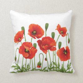 Röda vallmor kudder ukrainsk design kudde
