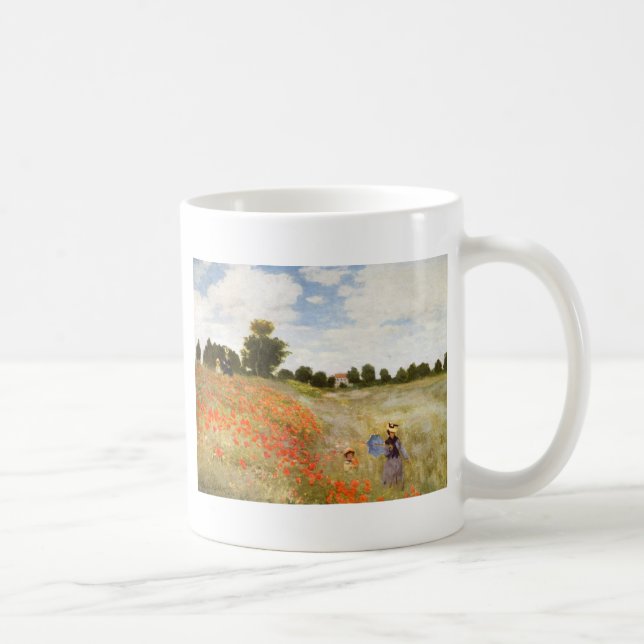 Röda vallmor som blommar - Claude Monet Kaffemugg (Höger)