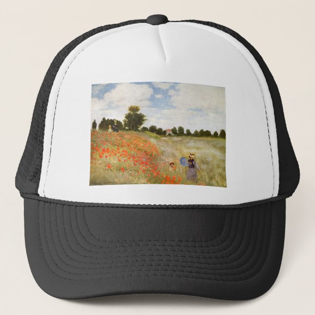 Röda vallmor som blommar - Claude Monet Truckerkeps (Framsida)