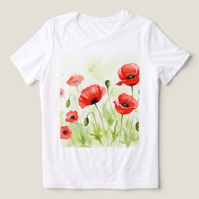 Röda vallmor t shirt (Design Framsida)