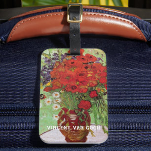 Röda vallmos och tusenskönor av Vincent van Gogh Bagagebricka
