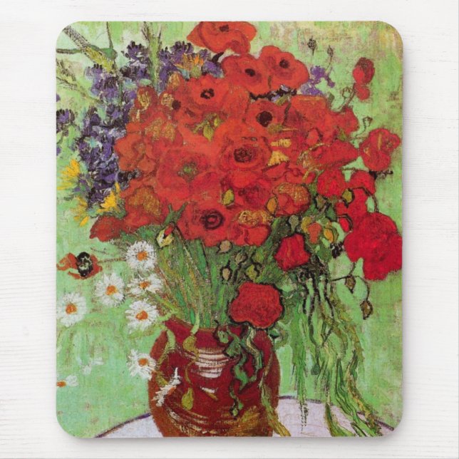 Röda vallmos och tusenskönor av Vincent van Gogh Musmatta (Framsidan)