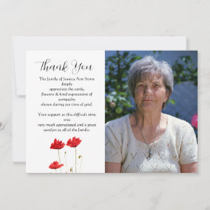 Röda vallmosor Blommor Begravning Död Tack  Inbjudningar