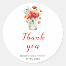 Röda vallmössor i murarbrudskål