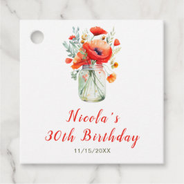 Röda vallmoväxter Murad glasburk Födelsedag Gåvor Etiketter