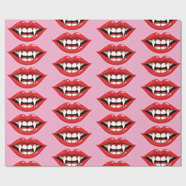 Röda vampyr läppar presentpapper (Platt)