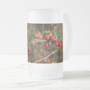 Röda vårknoppar Frostad glas ölmugg Frostat Ölglas