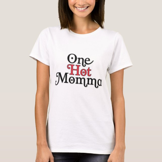 Röda varma Momma Tee (Framsida)