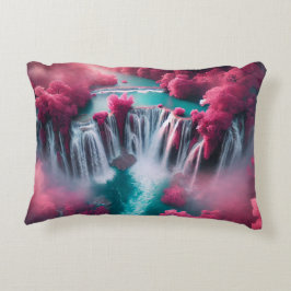 Röda vattenfallet prydnadskudde
