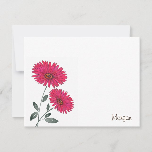 Röda vattenfärger, penna och Bläck-gubbar Anteckningskort (Framsida)