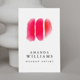 Röda vattenfärgsmakeup-konstfärgrutor visitkort