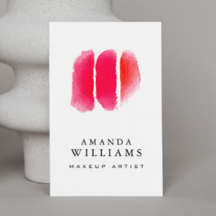 Röda vattenfärgsmakeup-konstfärgrutor visitkort