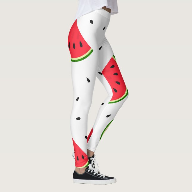 Röda vattenmeloner mönster leggings (Höger)