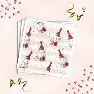 Röda Vin & Blommigt Möhippa Napkins Pappersservett