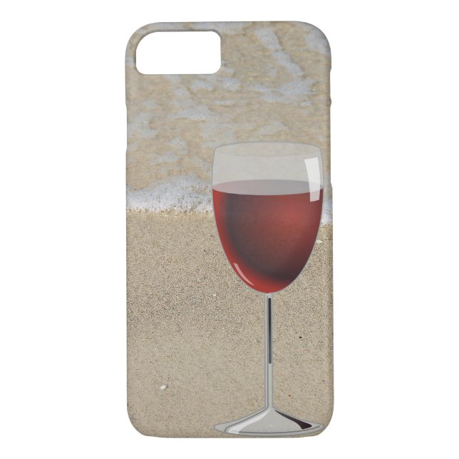 Röda Vin-glaset på Beach Case-Mate iPhone Skal (Baksida)