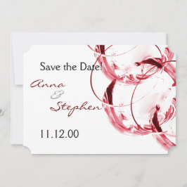 Röda vin-glasögon spara datumet