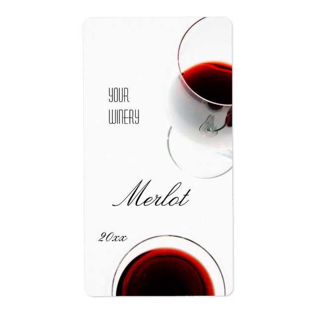 Röda vin i ett vin-glas fraktsedel (Framsidan)