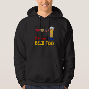 Röda Vin och blåa öl för 4:e juli-drickande Hoodie