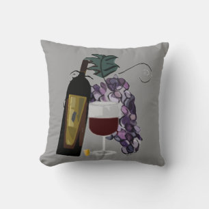 Röda Vin och druvor Kudde