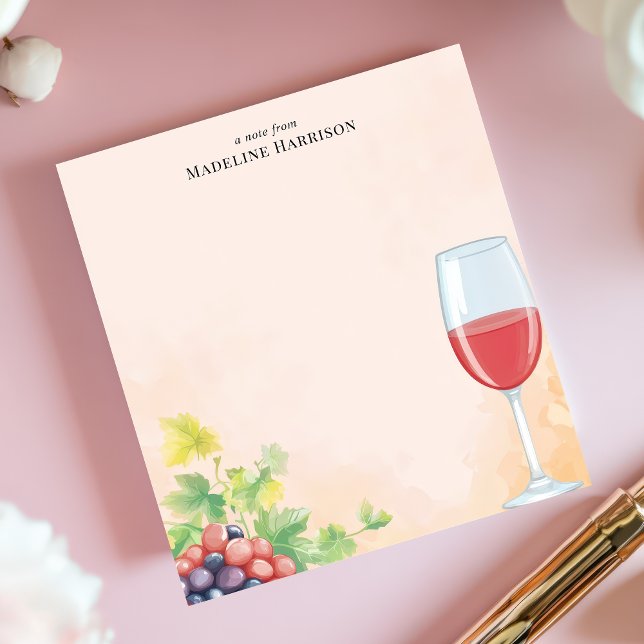 Röda Vin och druvor Vineyard Personlig Namn Anteckningsblock (Skapare uppladdad)
