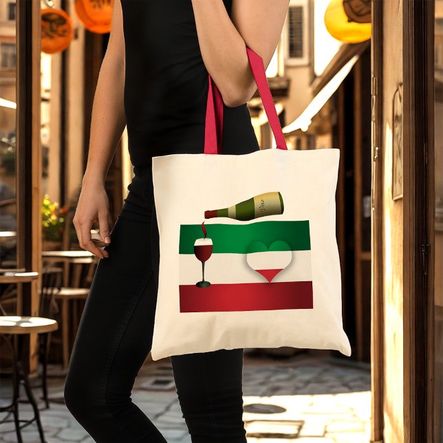 Röda Vin och italienska Flagga Tygkasse (Skapare uppladdad)