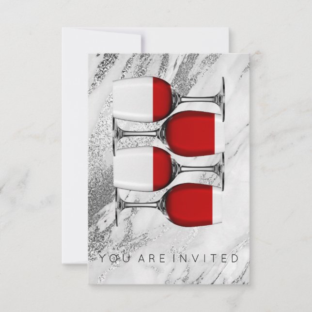 Röda Vin-tävlingsmarkering för avlyssningspartiet Inbjudningar (Framsida)