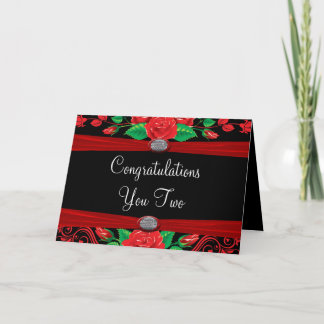 Röda Vinero på svart grattis Kort