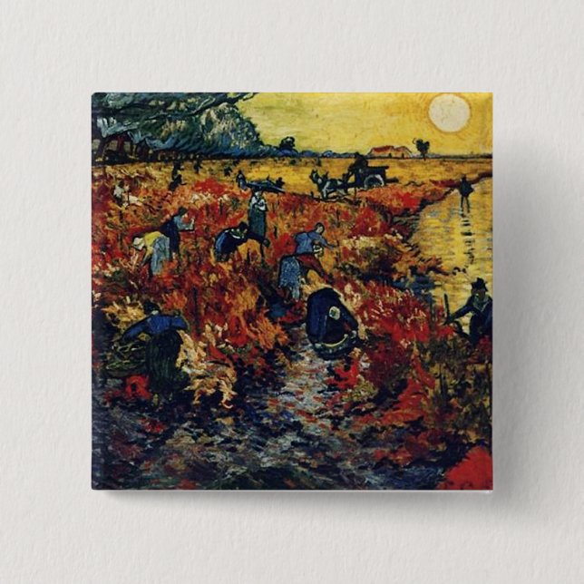 Röda vingården, Van Gogh, 1888 Knapp (Framsida)