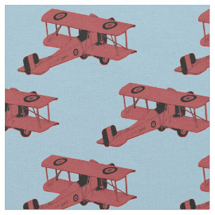Röda vintagebiplanes tyg