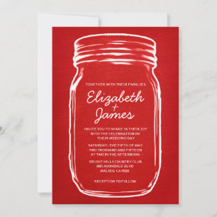 Röda Vintagens bröllopsinbjudningar i Burk Inbjudningar