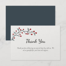 Röda vinter Berries - kort för stort tack