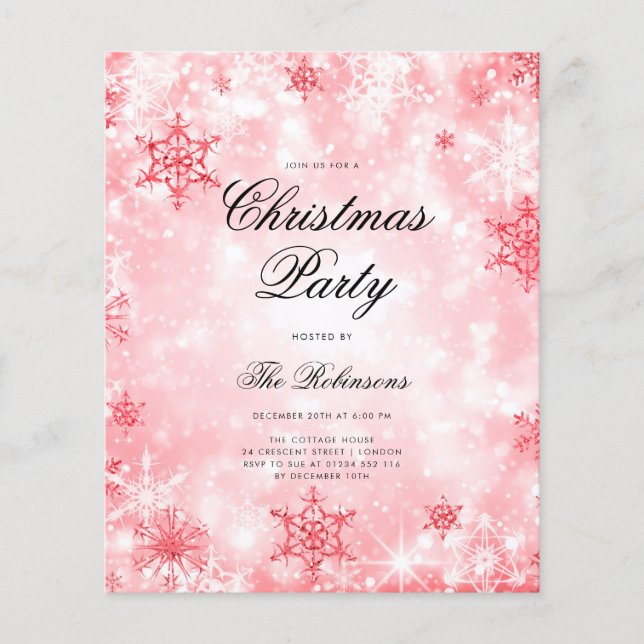 Röda VinterVonder-inbjudan Program & Meny (Framsida)