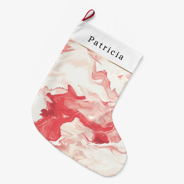Röda Virvlar Pepparmynta Jul Stor Julstrumpa (Framsidan (Hängande))