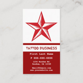 Röda visitkortar för vitstjärnatatuering visitkort