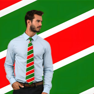 Röda, vit och grönt görad randig Tie Slips