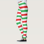 Röda, vit- och gröntrandar leggings<br><div class="desc">Abstrakt digital konst av röda,  vit- och gröntrandar</div>