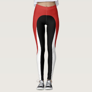 Röda/vit-/svartmönsterdamasker Leggings