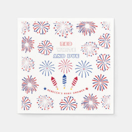 Röda vita, 4:e juli-filmare, babydusch pappersservett