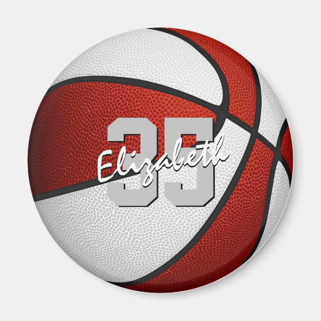 röda vita basketlag festfavoriter magnet (Framsidan)