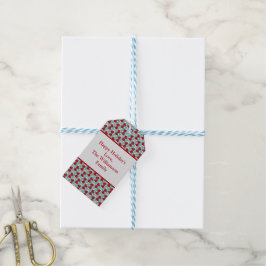 Röda Vita Blå Julstrumpor God Jul Presentetikett