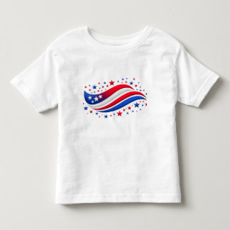 Röda Vita Blå Stjärnor & Vågdesign – USA Stolthet T Shirt
