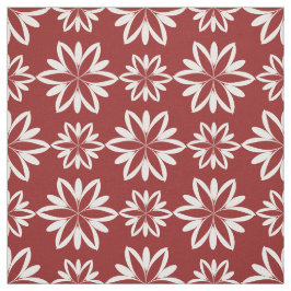 Röda vita blommor, blommönster tyg
