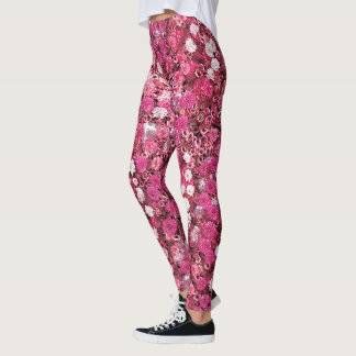 Röda vita blommor leggings