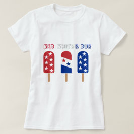 Röda vita bröstvårtor 4:e juli-babyduschen t shirt