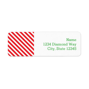 Röda Vita Candy Cane Holiday Adressetiketter Returadress Etikett
