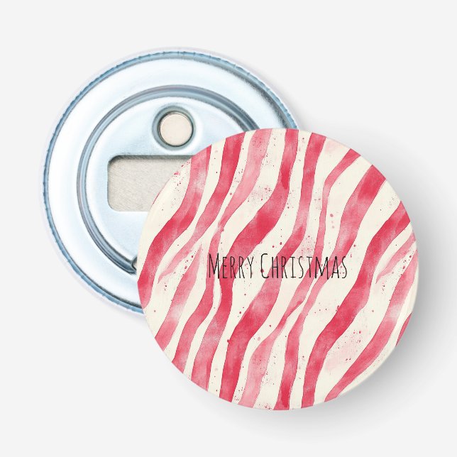 Röda Vita Candy Cane Jul  Flasköppnare (Framsidan)