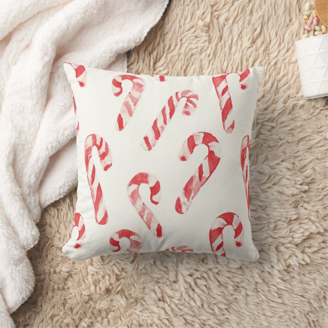 Röda Vita Candy Cane Juldekorationer Jul Kudde (Filt)