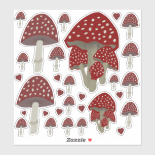 Röda vita fläckar, svampar Amanita muscaria-klis Klistermärken