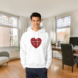 Röda vita hjärtans Alla hjärtans dag Hoodie