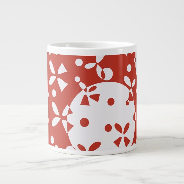 Röda vita julklockor semester mönster jumbo mugg (Framsidan)